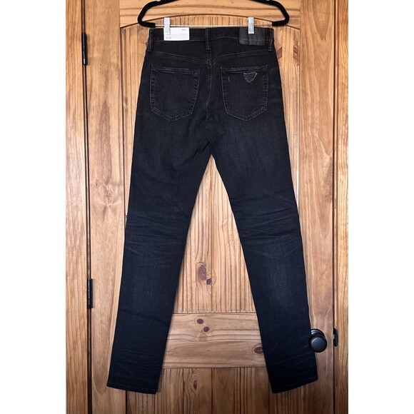 American Eagle Black Jeans Men's 30x36 Athletic Skinny‎ AirFlex Distressed NWT - Picture 4 of 10